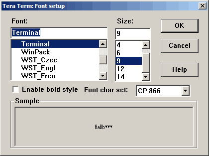 Font setup