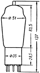 Основные размеры лампы Г-807