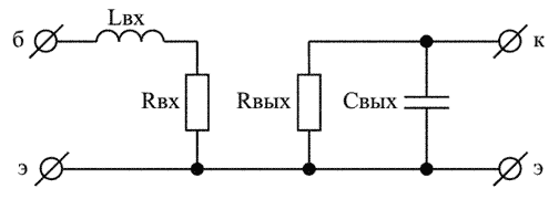 Рис. 2. Однонаправленная модель транзистора 