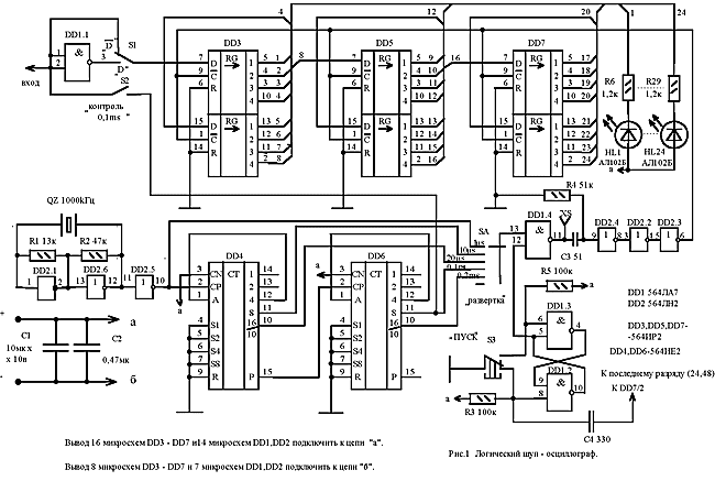 Логический щуп - осциллограф
