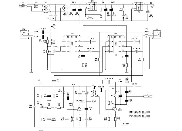 Рис 1. Принципиальная схема передатчика.