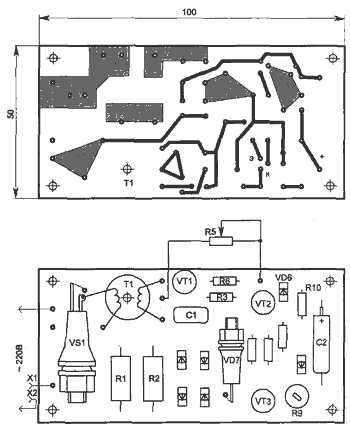 Вариант топологии печатной платы 