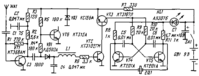  Детектор радиозакладок - схема 
