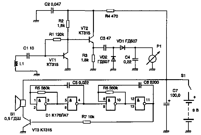  Индикатор напряженности диаппазона 1-500 МГц 