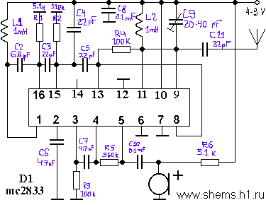  Передатчик на микросхеме Motorola MC2833 