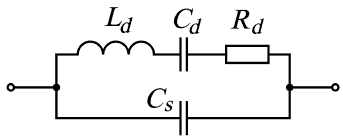 Рис. 1. Эквивалентная схема замещения кварцевого резонатора.